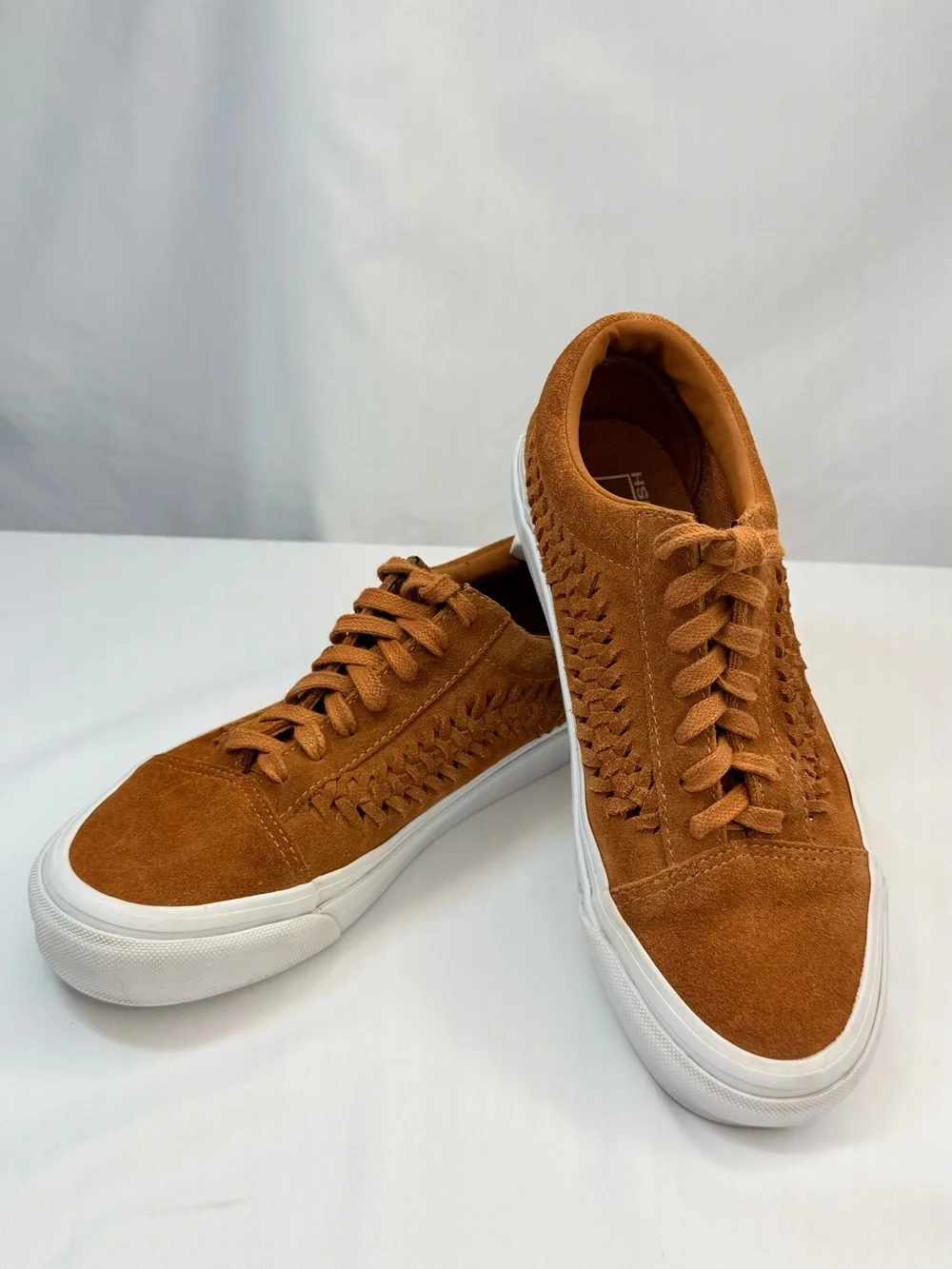 Vans Old Skool Weave DX Mens 5.5/Womens 7 Low-Top Glazed Ginger Suede Sneakers